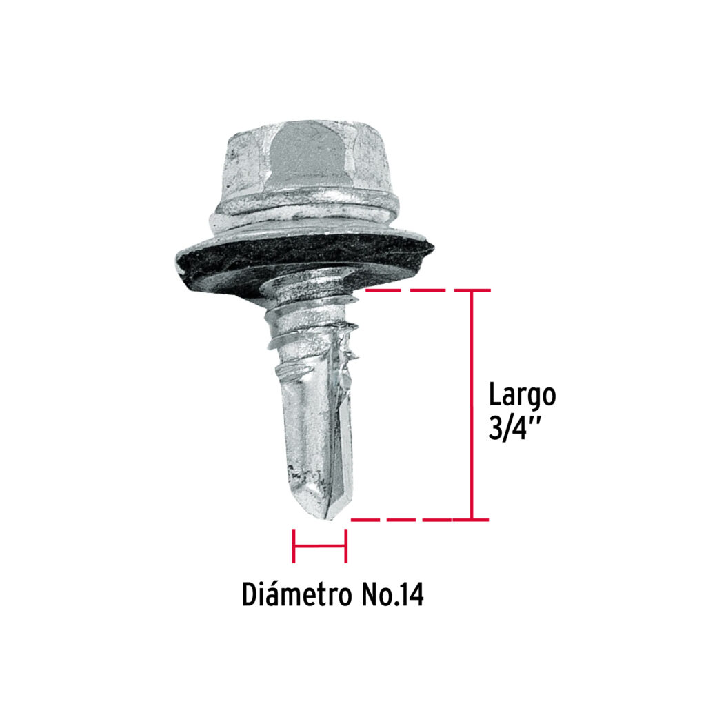 Pija Hexagonal Punta Broca Rondana 3 4 Bolsa 100 Pzas Rantec Electronics