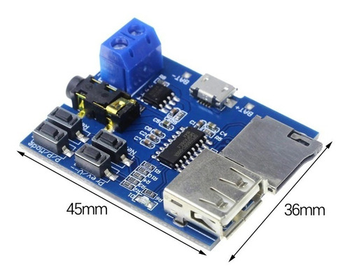 Modulo Reproductor Mp3 Audio Tf Card Microsd Usb - Image 2