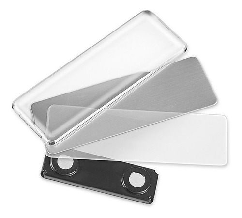 Gafete Magnetico De Aluminio Reutilizable 64x20mm Plata - Image 3