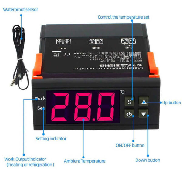 Termostato Digital Control De Temperatura Mh1210w 110-220v