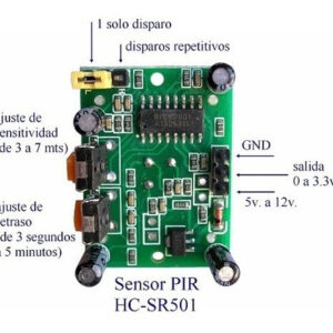 Modulo Pir Hc-sr501 Sensor Presencia Movimiento Infrarrojo Verde