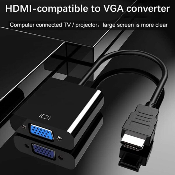 Adaptador Convertidor Hdmi A Vga Audio Plug 3.5mm