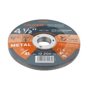 Disco para corte de metal tipo 41 diametro 4-1/2