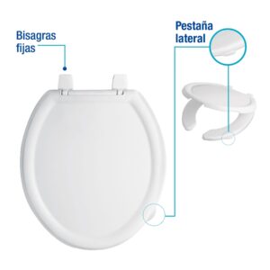 Asiento redondo para WC abierto economico blanco