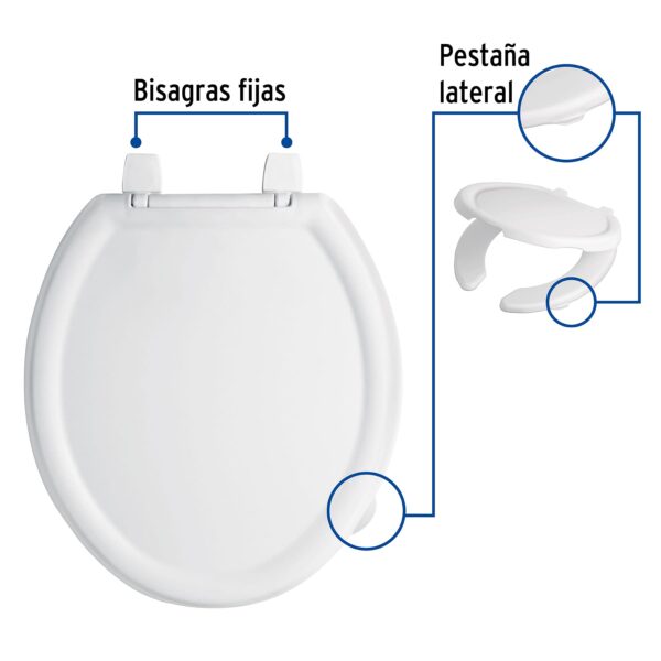 Asiento redondo para WC abierto economico blanco