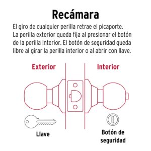 Cerradura Cromo Esfera Cilindrico Recamara Hermex Basic