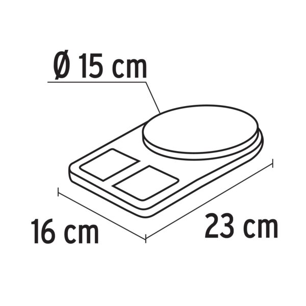 Bascula digital base plastica para cocina capacidad 5kg