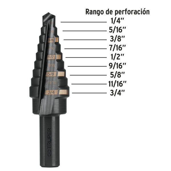 Broca escalonada oxido negro 9 escalones