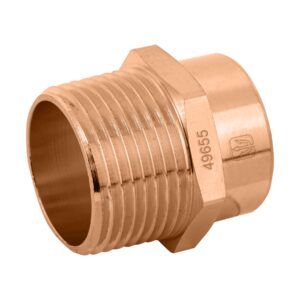 Conector de cobre, rosca exterior 1"