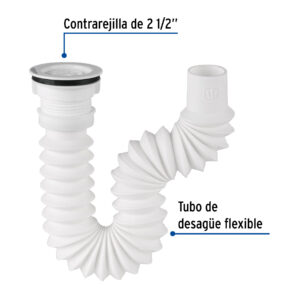 Cespol flexible fregadero 1-1/2" con contra 2 1/2"