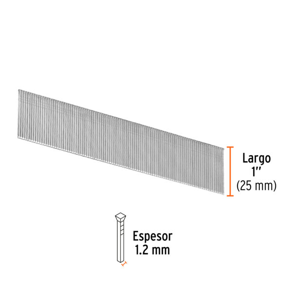 Clavos para clavadora neumatica CLNEU-2, 25 mm, 5,000 pzas
