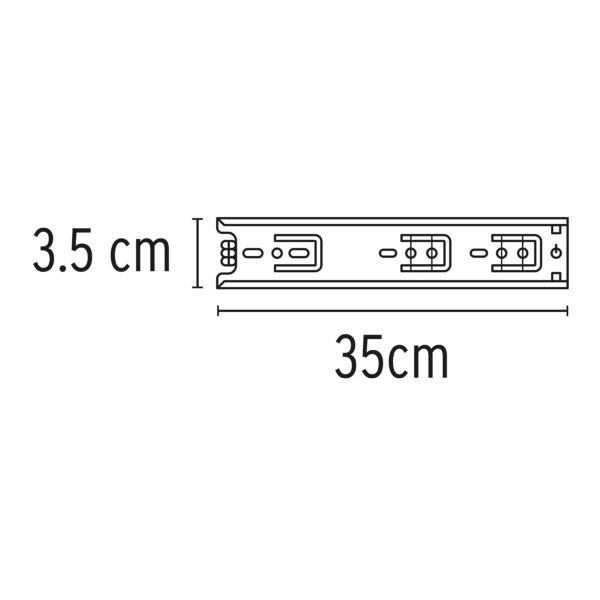 Pack con 2 correderas extensión 35cm para cajón ancho 3.5cm