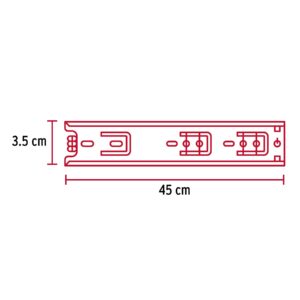 Pack con 2 correderas extensión 45cm para cajón ancho 3.5cm