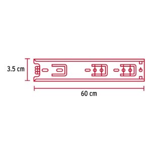 Pack con 2 correderas extensión 60cm para cajón ancho 3.5cm