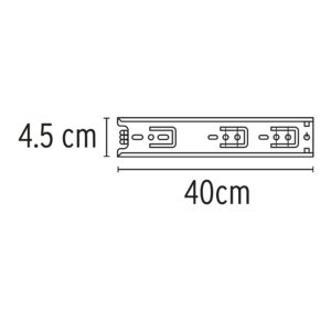 Pack con 2 correderas extensión 40cm para cajón ancho 4.5cm