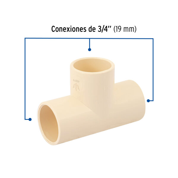 Tee sencilla de CPVC, 3/4"