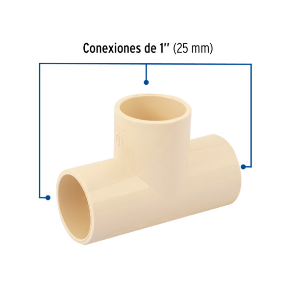 Tee sencilla de CPVC, 1"