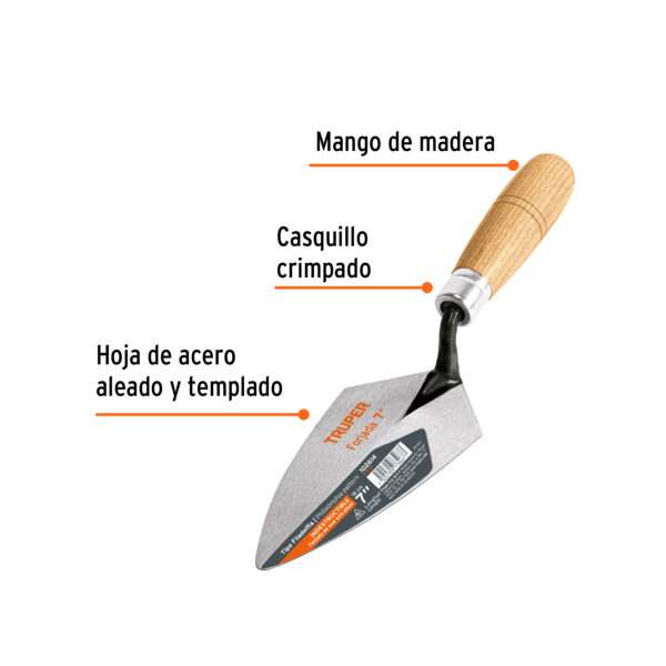 Cuchara para albañil tipo Filadelfia 7" Truper