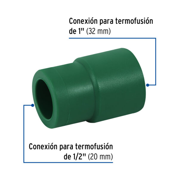 Reduccion de PPR, 1"x1/2", 32x20mm