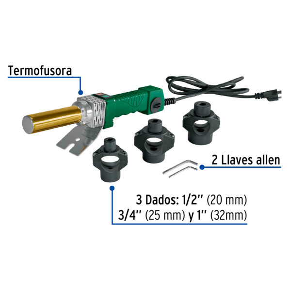 Termofusora 600W para PPR con dados de 20, 25 y 32 mm, Basic
