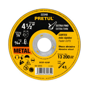 Disco de Corte Fino Metal 4-1/2" 1.0 mm Tipo 41