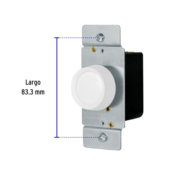 Atenuador Dimmer de luz giratorio Standard blanco Volteck