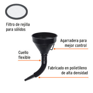 Embudo plastico flexible con filtro 5