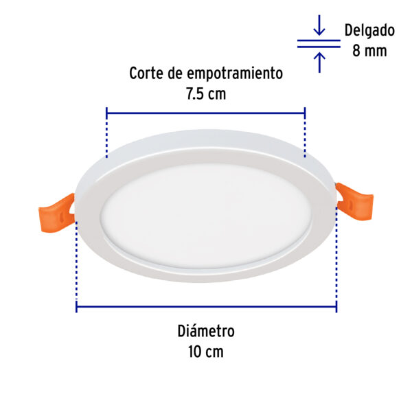 Luminario de LED para empotrar 6W Ajustable Luz Dia