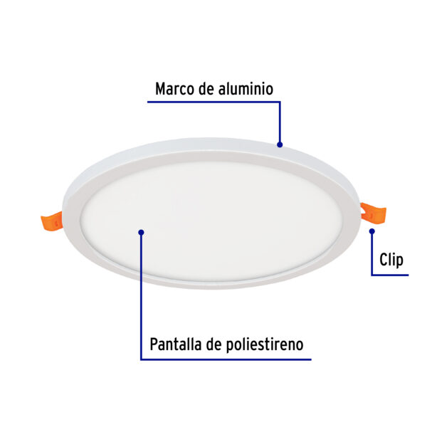 Luminario de LED para empotrar 15W Ajustable luz de dia