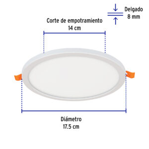 Luminario de LED para empotrar 15W Ajustable luz de dia