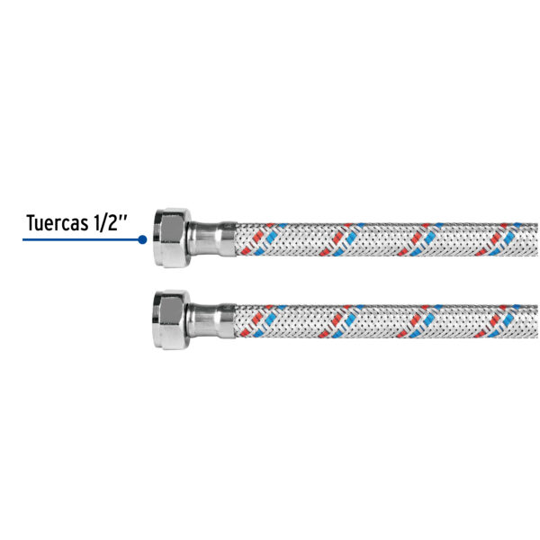 Manguera flexible para fregadero 55cm aluminio Foset Basic