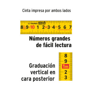 Flexometro contra impacto graduacion metrica 8 m 25 mm