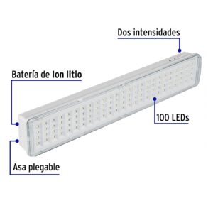 Lampara de emergencia recargable 500 lm 100 LED