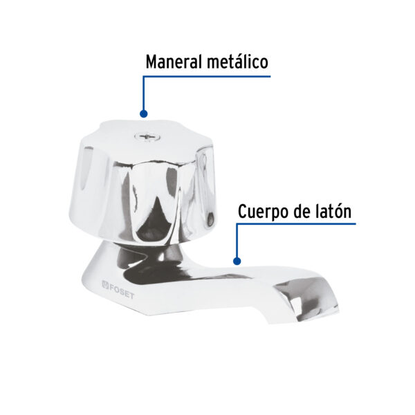 Llave individual para lavabo, metalica, hexagonal, Basic