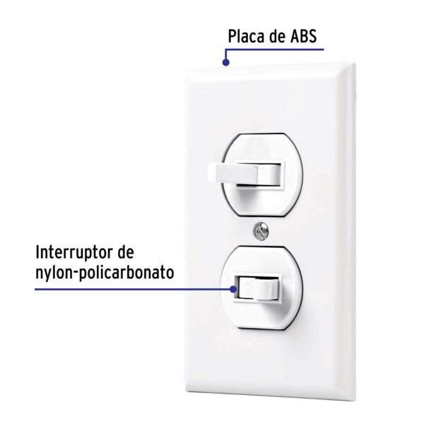 Placa armada 2 interruptores sencillo linea Standard blanc