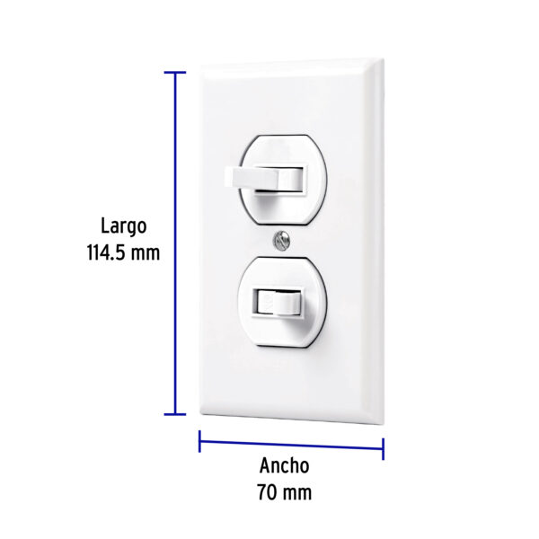 Placa armada 2 interruptores sencillo linea Standard blanc