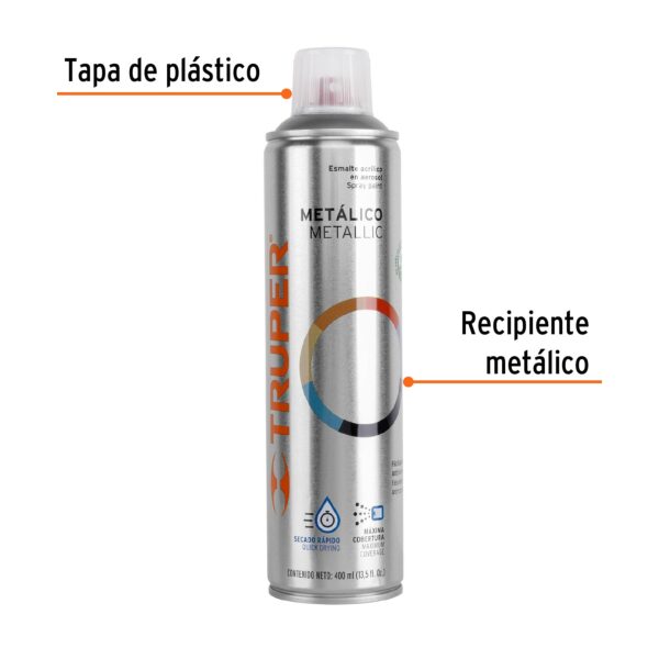 Pintura (Esmalte acrilico) en aerosol metalica plata