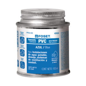 Cemento azul para PVC hasta 12" bote 90 ml