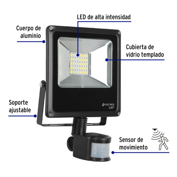 Reflector de LED 20W con sensor de movimiento