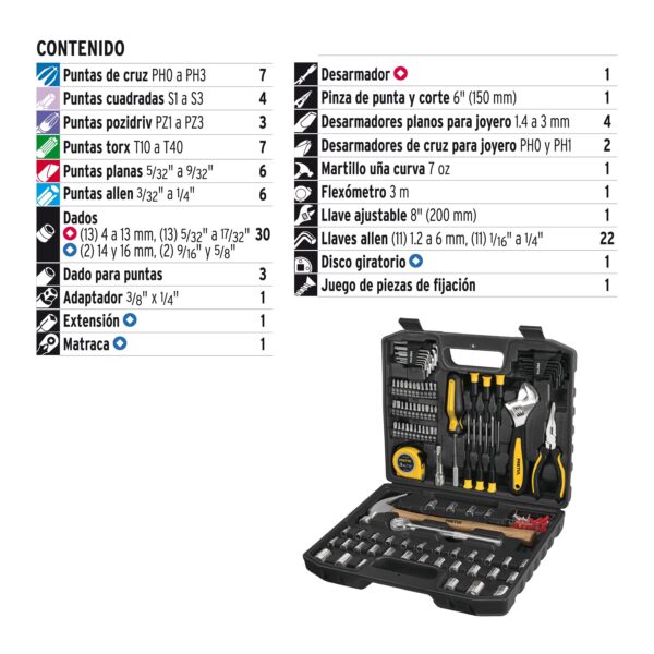 Kit Juego de herramientas para mecanica 104 piezas Pretul