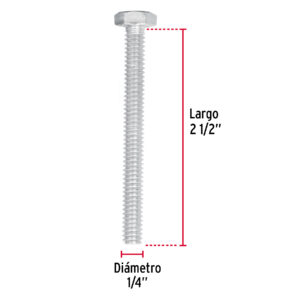 Tornillo tipo maquina, 1/4 x 2-1/2