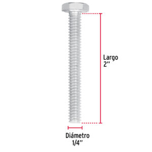 Tornillo tipo maquina, 1/4 x 2