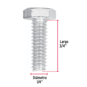 Tornillo tipo maquina, 1/4 x 3/4