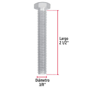 Tornillo tipo maquina, 3/8 x 2-1/2