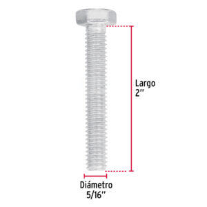 Tornillo tipo maquina, 5/16 x 2