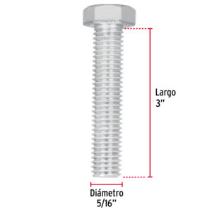 Tornillo tipo maquina, 5/16 x 3