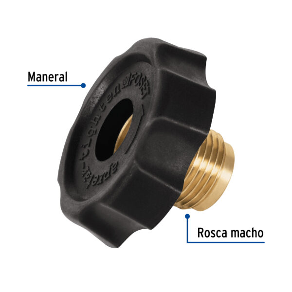 Tuerca izquierda 7/8" con maneral plastico