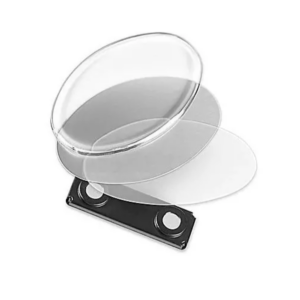 Gafete Magnetico De Aluminio Reutilizable Ovalo 68x46mm Plateado