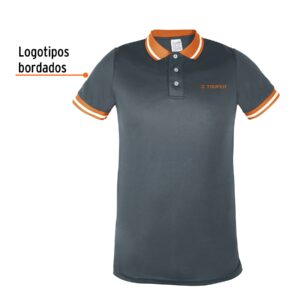 Playera tipo polo, dry fit, gris, para caballero, talla M