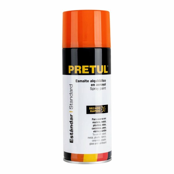 Pintura (Esmalte acrilico) en aerosol, naranja, Pretul